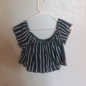 Forever 21 blue and white striped top